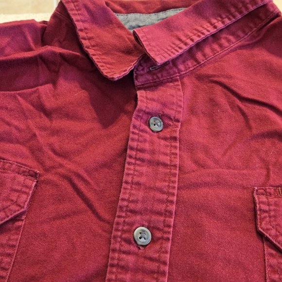 Wrangler Flex for Comfort Button Up Shirt Men's XL Burgundy Short Sleeve - Picture 3 of 6